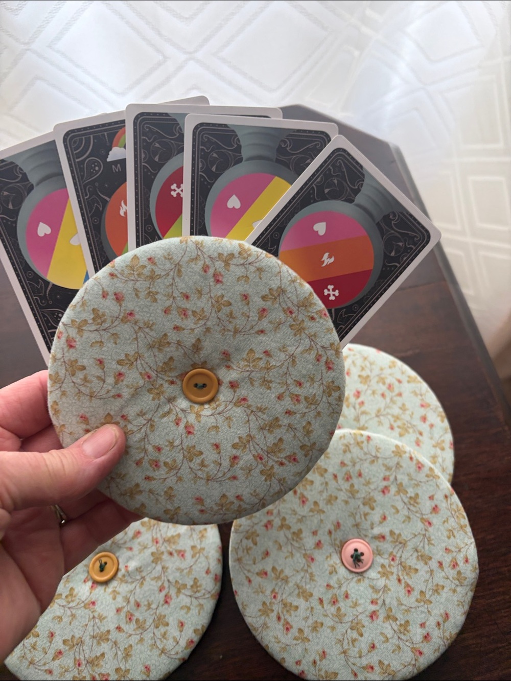 Playing card holders Handmade Floral Fabric
